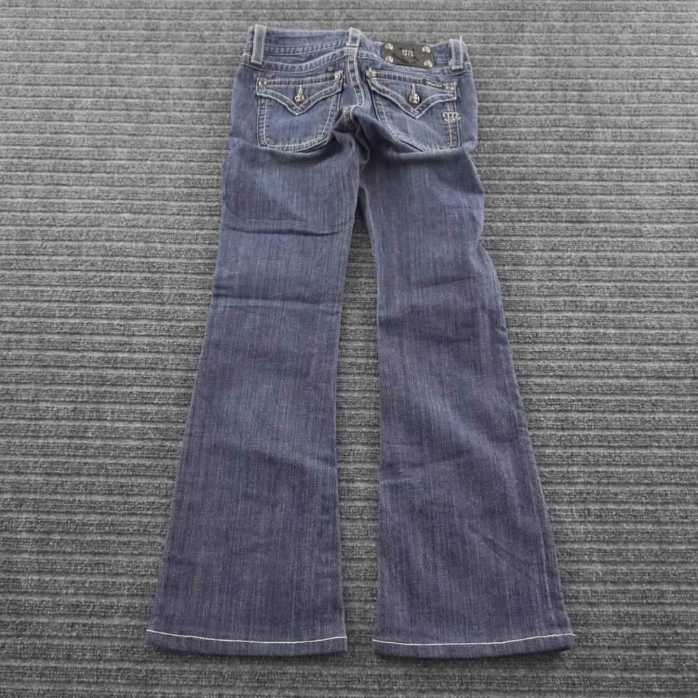 Miss Me Wide Leg Jeans Womens 26 Blue Contrast Stitch Low Rise